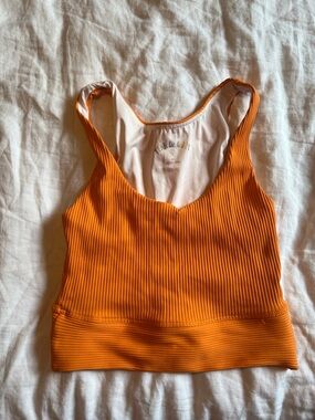 Year of Ours White Tank with Orange Trim